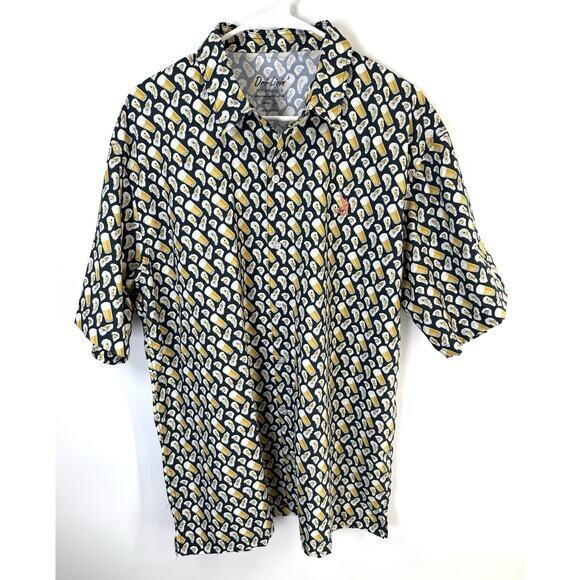 Dri-Livin’ Other - Dri Livin’ Performance Men’s Button Front Shirt XL Beer Oysters Short Sleeve